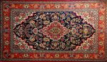 Antique Handmade Qom Rug - Birds and Flowers